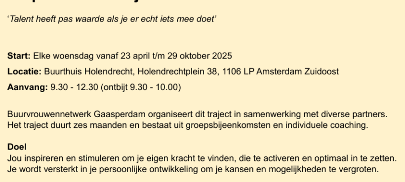 Empowermenttraject Vrouw & Talent